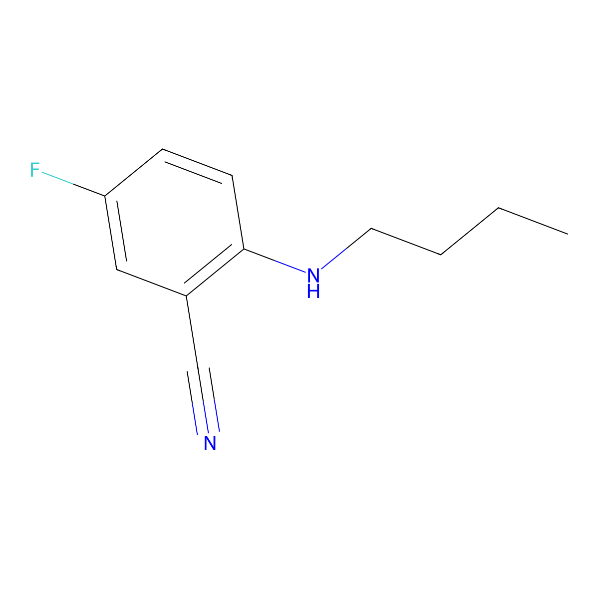 2-(Butylamino)-5-fluorobenzonitrile molecular structure, CAS 1343610-11-6
