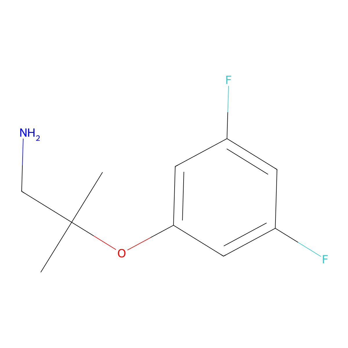 2-(3,5-Difluorophenoxy)-2-methylpropan-1-amine molecular structure, CAS 1343611-62-0