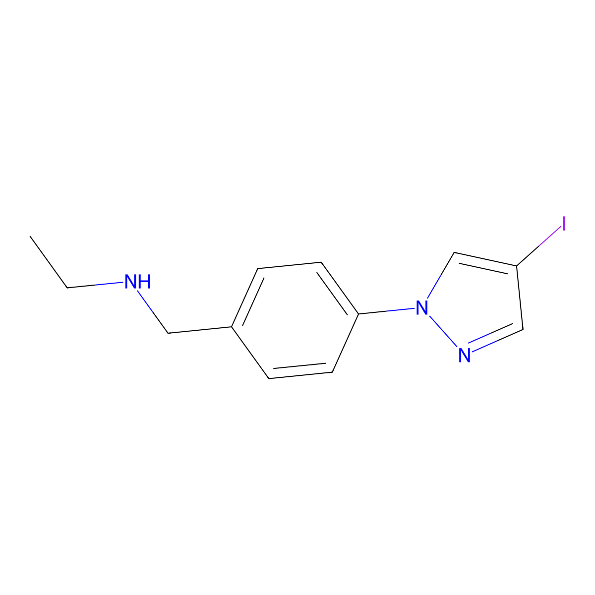 n-(4-(4-Iodo-1h-pyrazol-1-yl)benzyl)ethanamine molecular structure, CAS 1343612-94-1