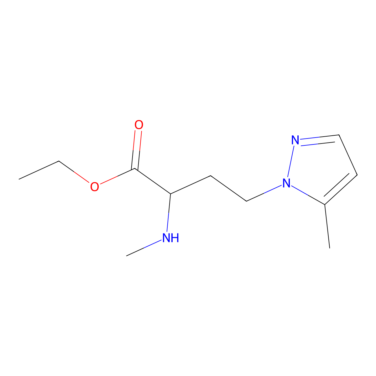 Ethyl 4-(5-methyl-1h-pyrazol-1-yl)-2-(methylamino)butanoate molecular structure, CAS 1343613-87-5