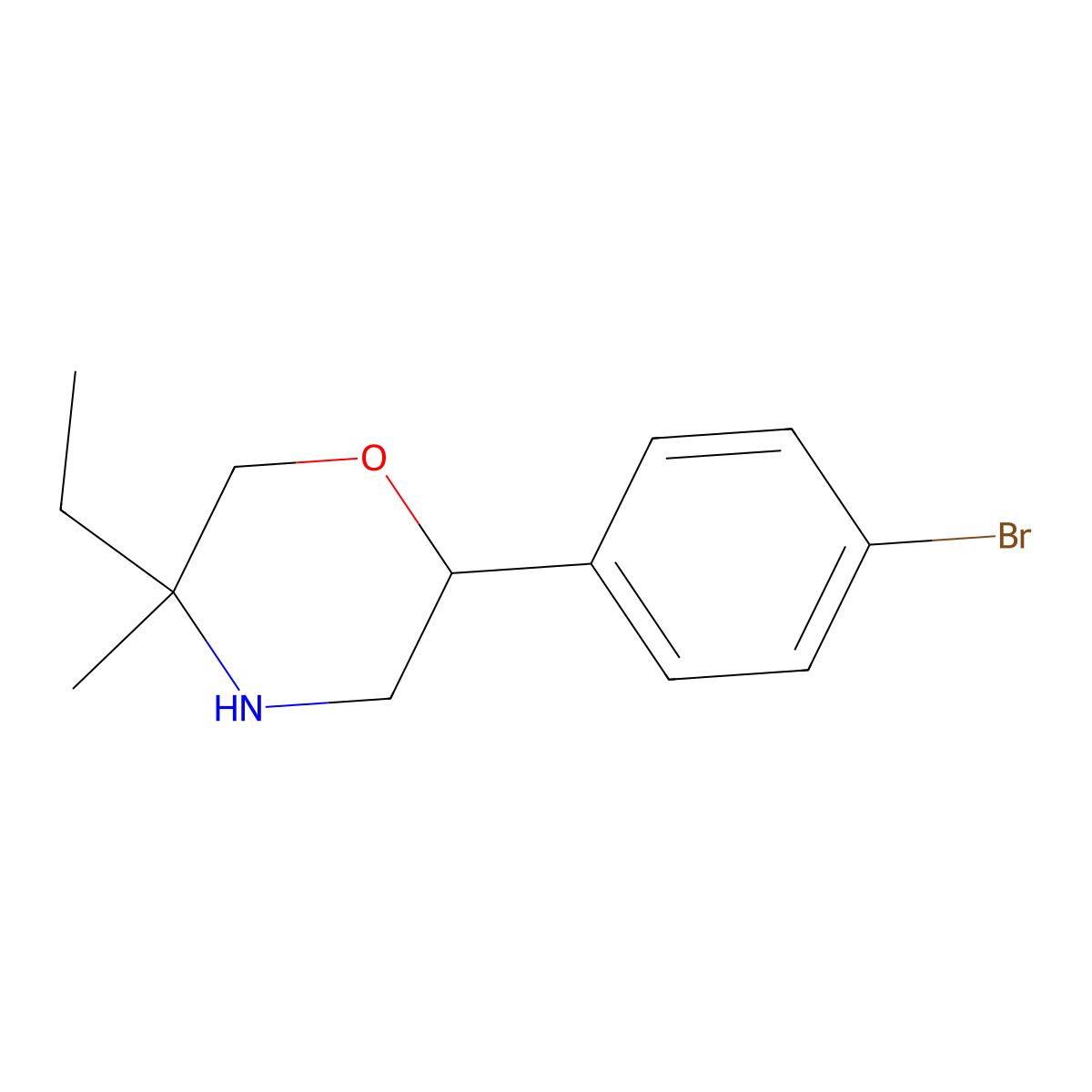 2-(4-Bromophenyl)-5-ethyl-5-methylmorpholine molecular structure, CAS 1343613-93-3