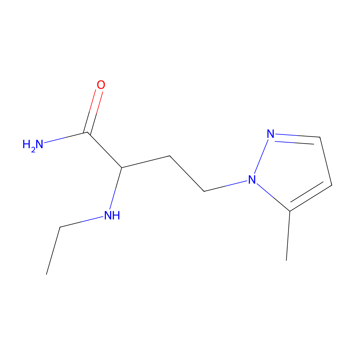 2-(Ethylamino)-4-(5-methyl-1h-pyrazol-1-yl)butanamide molecular structure, CAS 1343614-07-2