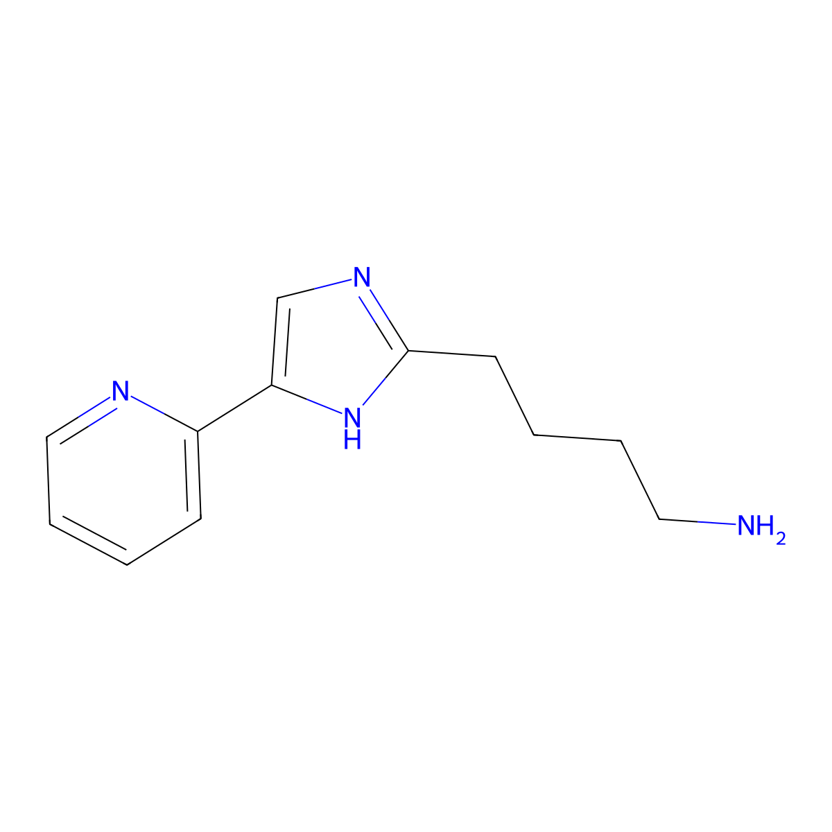 4-[5-(Pyridin-2-yl)-1H-imidazol-2-yl]butan-1-amine molecular structure, CAS 1343614-46-9