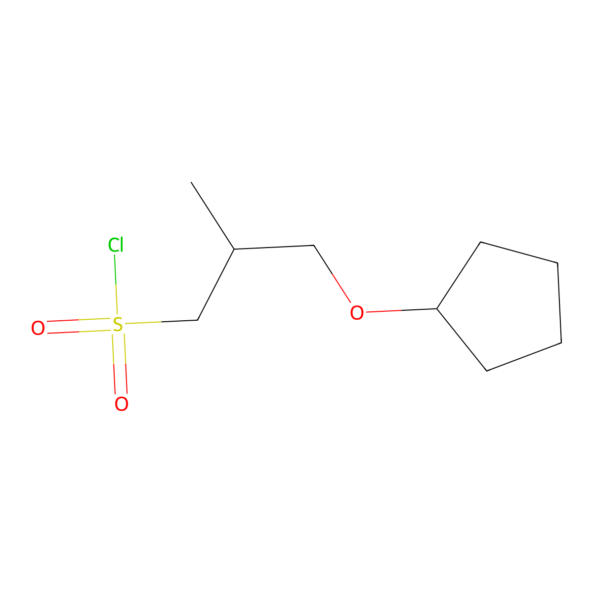 3-(Cyclopentyloxy)-2-methylpropane-1-sulfonyl chloride molecular structure, CAS 1343617-45-7