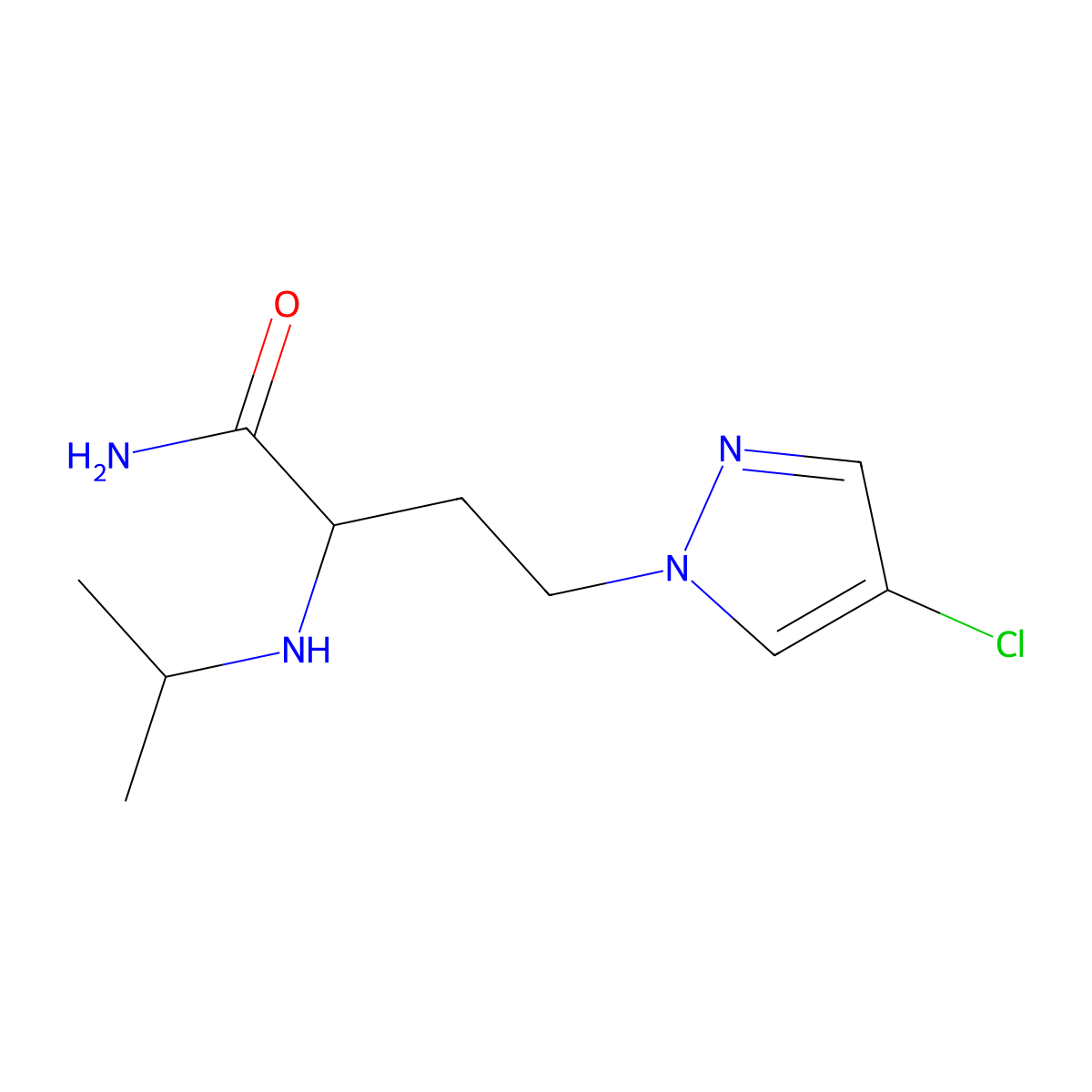 4-(4-Chloro-1h-pyrazol-1-yl)-2-(isopropylamino)butanamide molecular structure, CAS 1343617-64-0