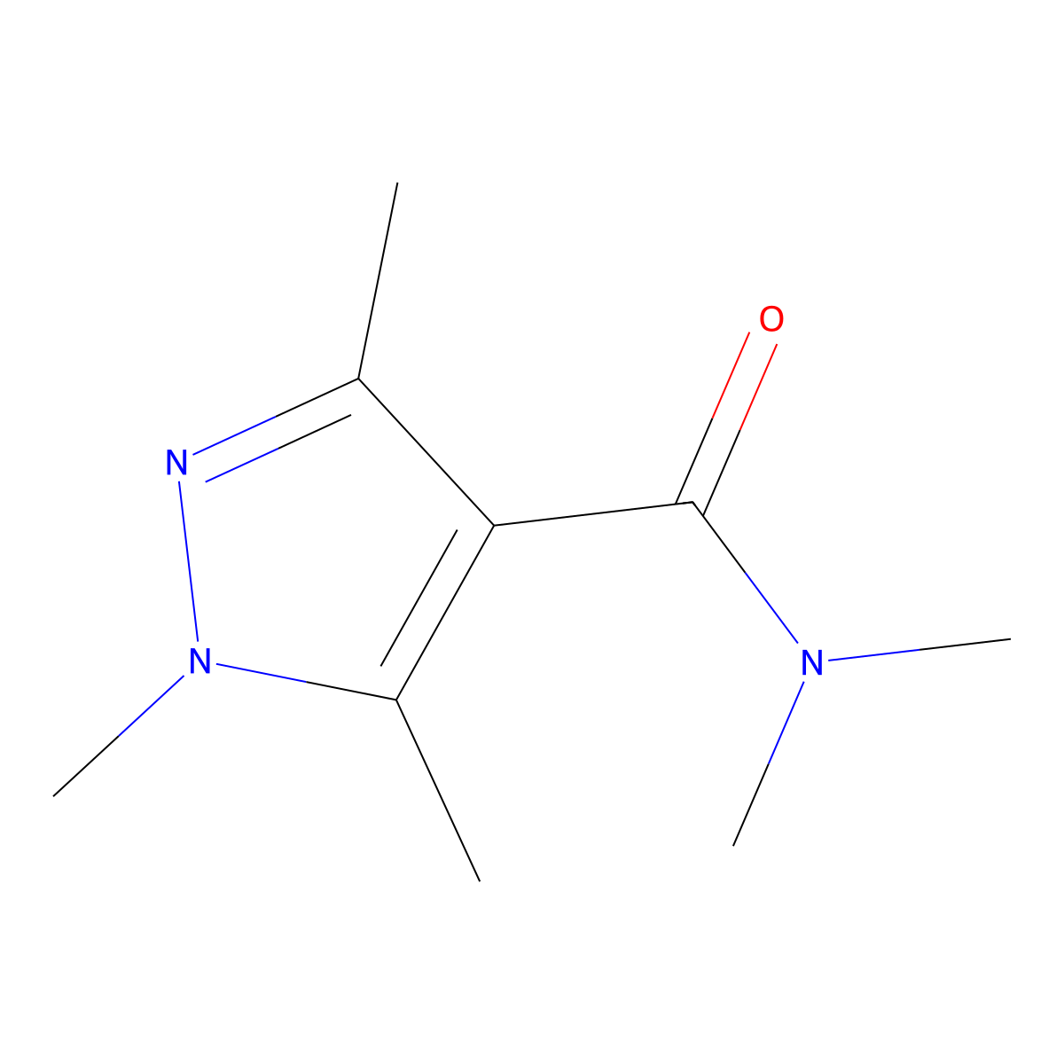 N,N,1,3,5-pentamethyl-1H-pyrazole-4-carboxamide molecular structure, CAS 1343618-62-1