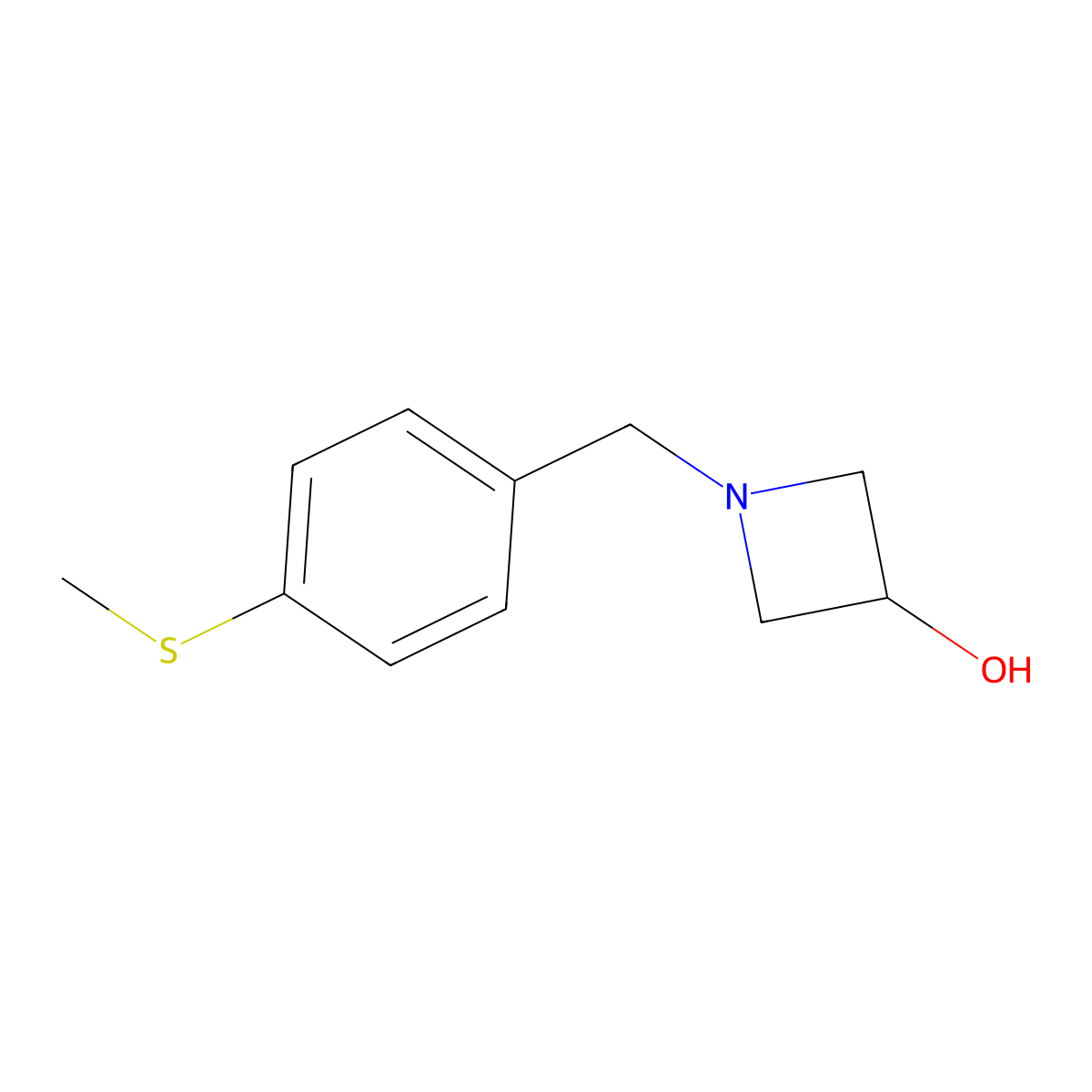 1-{[4-(Methylsulfanyl)phenyl]methyl}azetidin-3-ol molecular structure, CAS 1343618-71-2