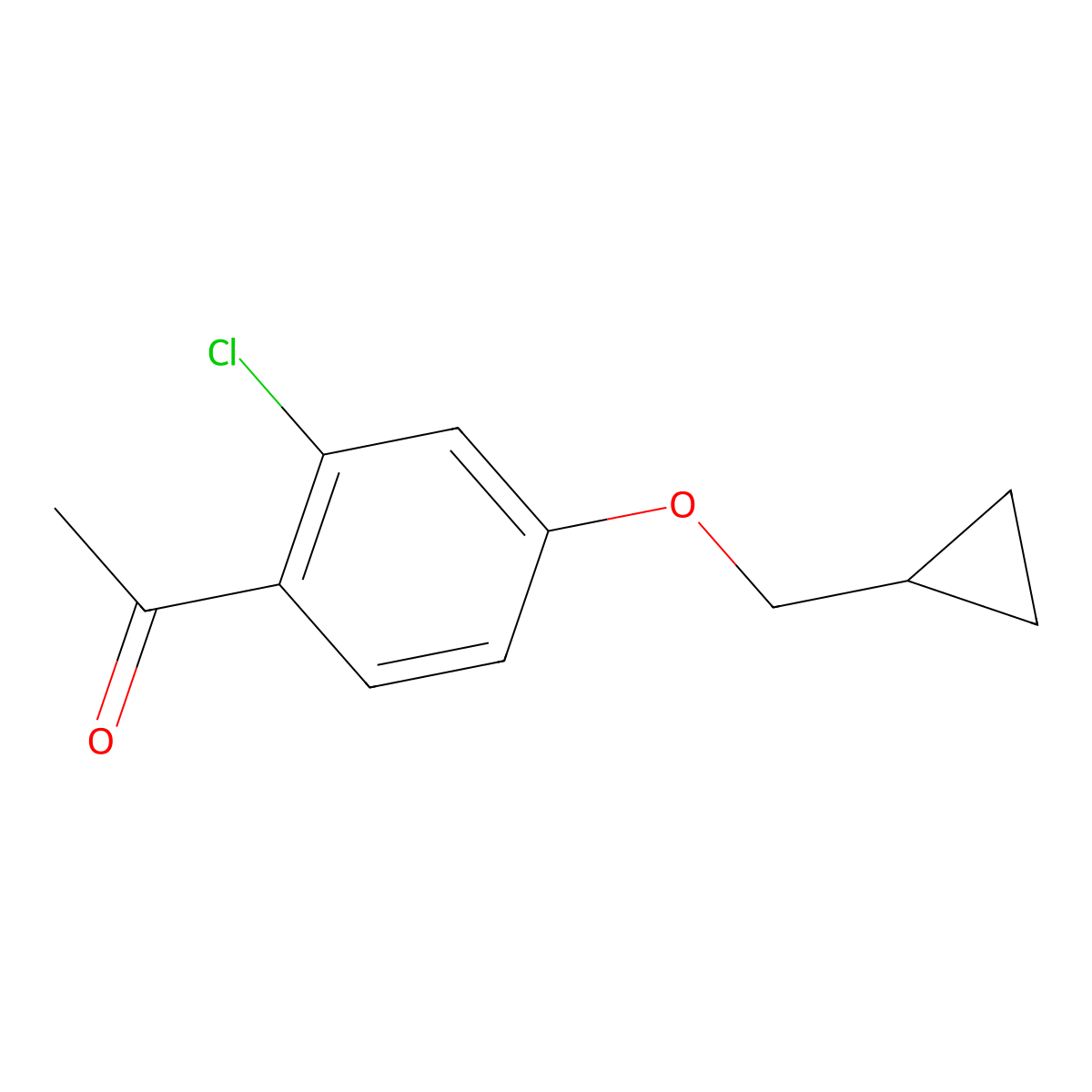 1-[2-Chloro-4-(cyclopropylmethoxy)phenyl]ethanone molecular structure, CAS 1343619-54-4