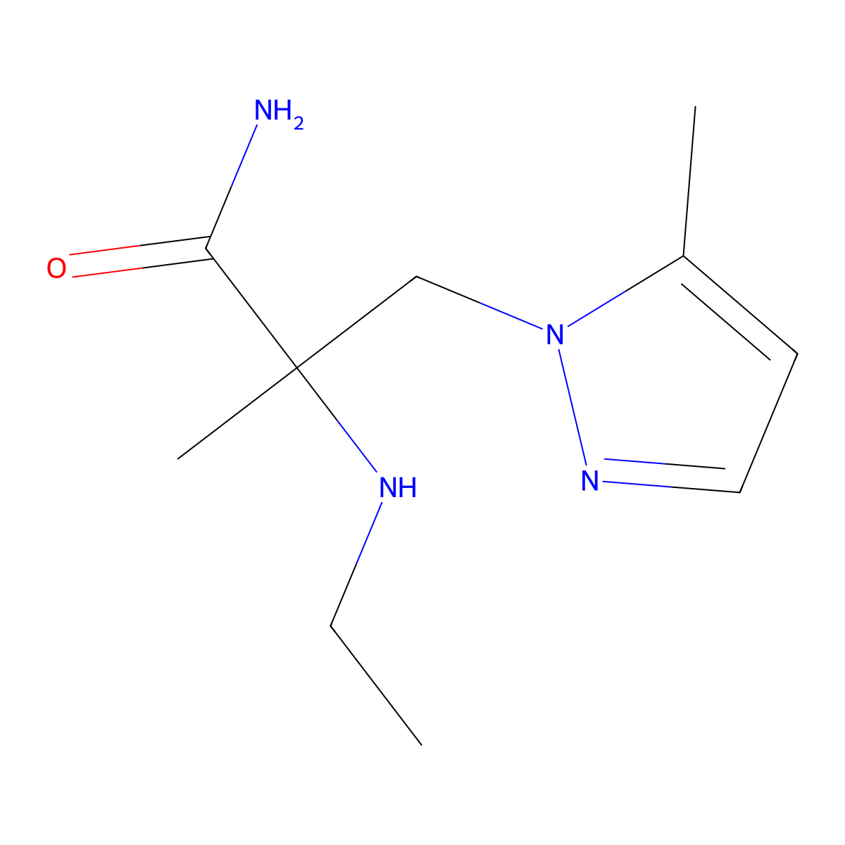 2-(Ethylamino)-2-methyl-3-(5-methyl-1h-pyrazol-1-yl)propanamide molecular structure, CAS 1343619-62-4
