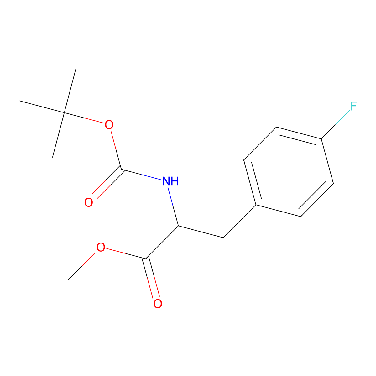 N-[(1,1-Dimethylethoxy)carbonyl]-4-fluoro-L-phenylalanine methyl ester molecular structure, CAS 134362-34-8