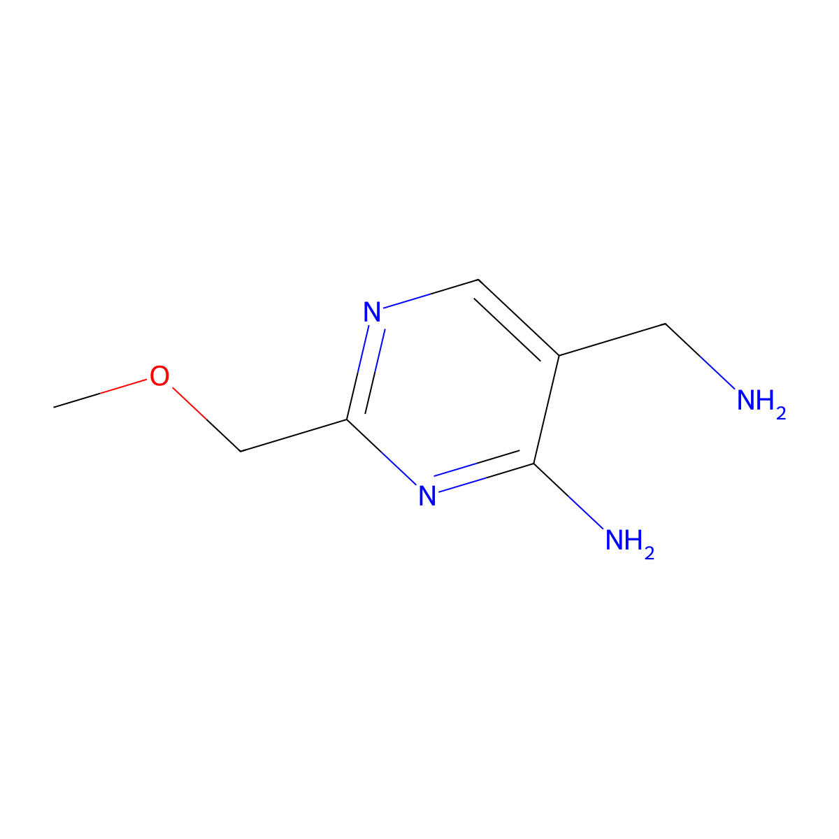 5-(Aminomethyl)-2-(methoxymethyl)pyrimidin-4-amine molecular structure, CAS 1343626-20-9