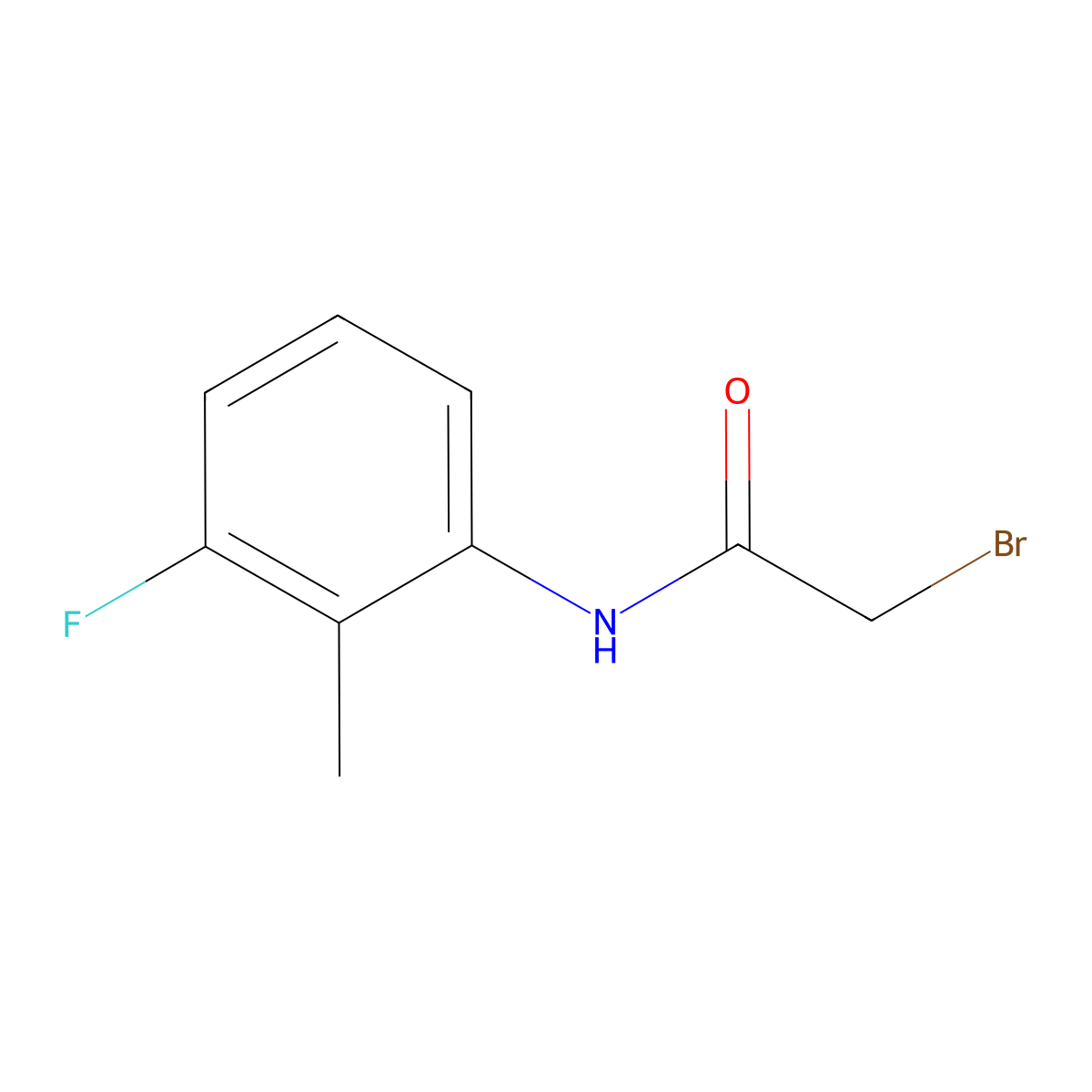 2-bromo-N-(3-fluoro-2-methylphenyl)acetamide molecular structure, CAS 1343627-31-5