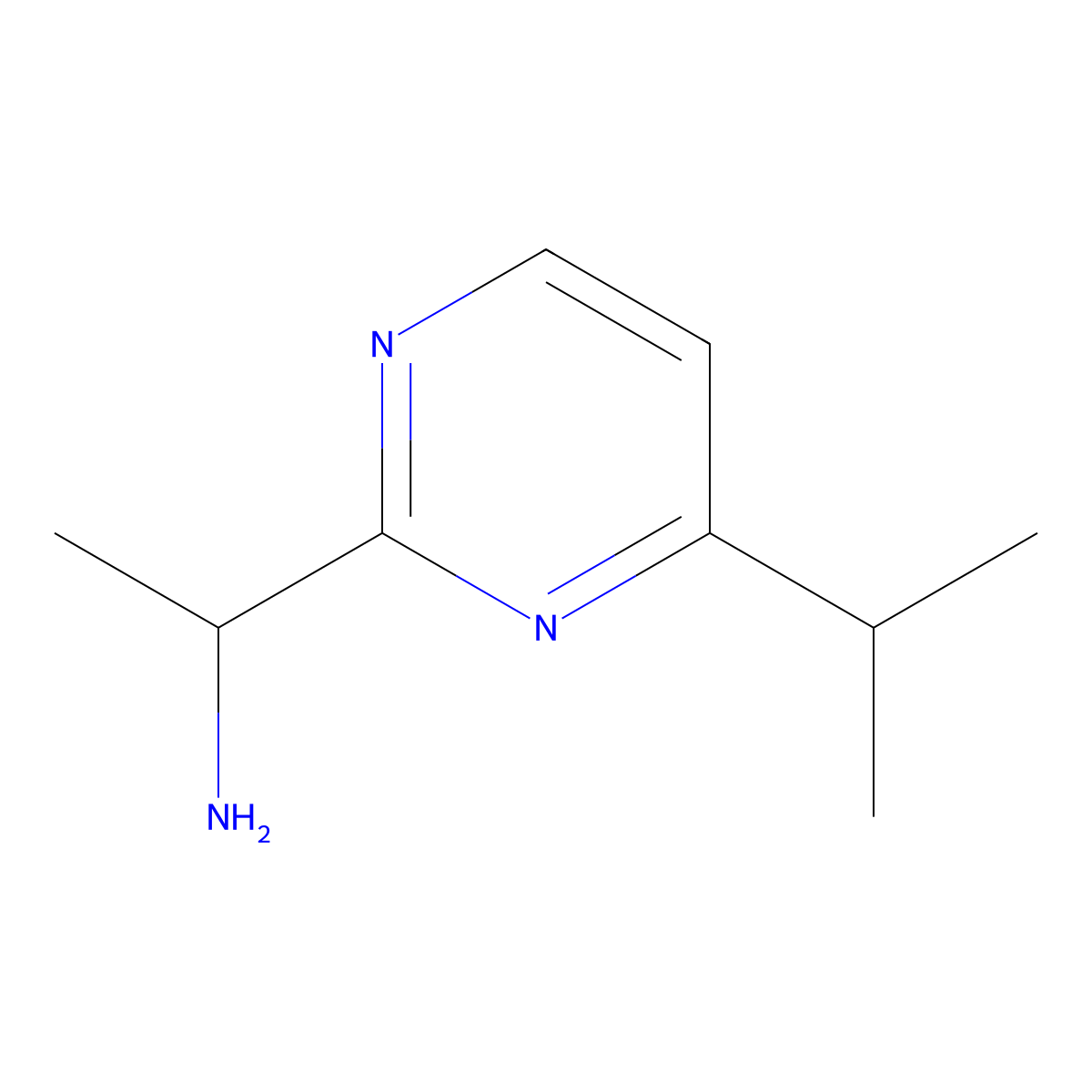 1-[4-(Propan-2-yl)pyrimidin-2-yl]ethan-1-amine molecular structure, CAS 1343627-54-2