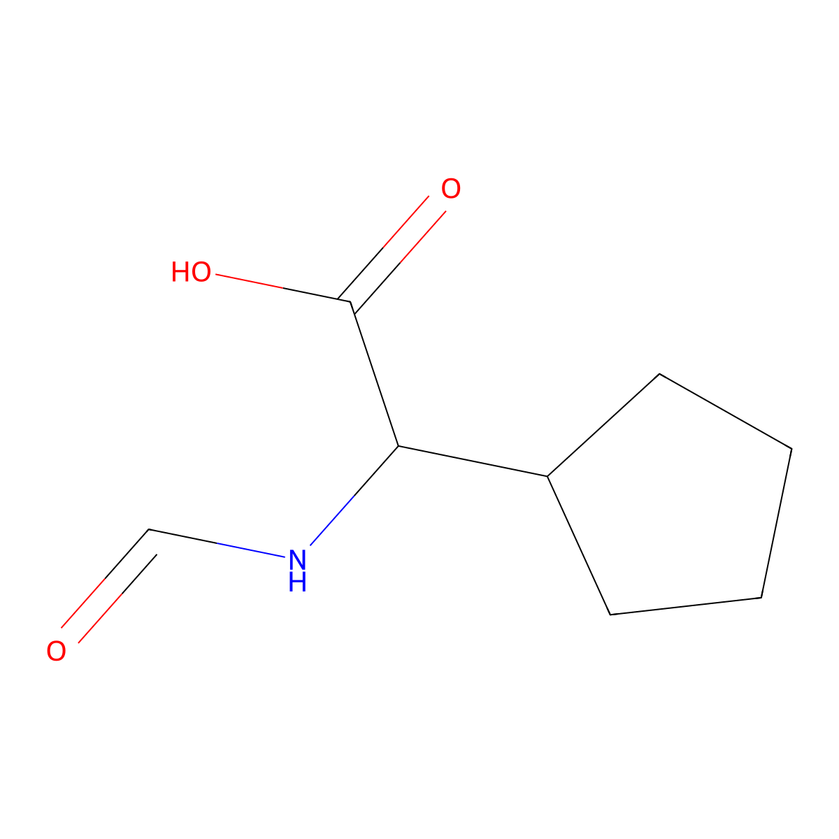2-Cyclopentyl-2-formamidoacetic acid molecular structure, CAS 1343627-80-4