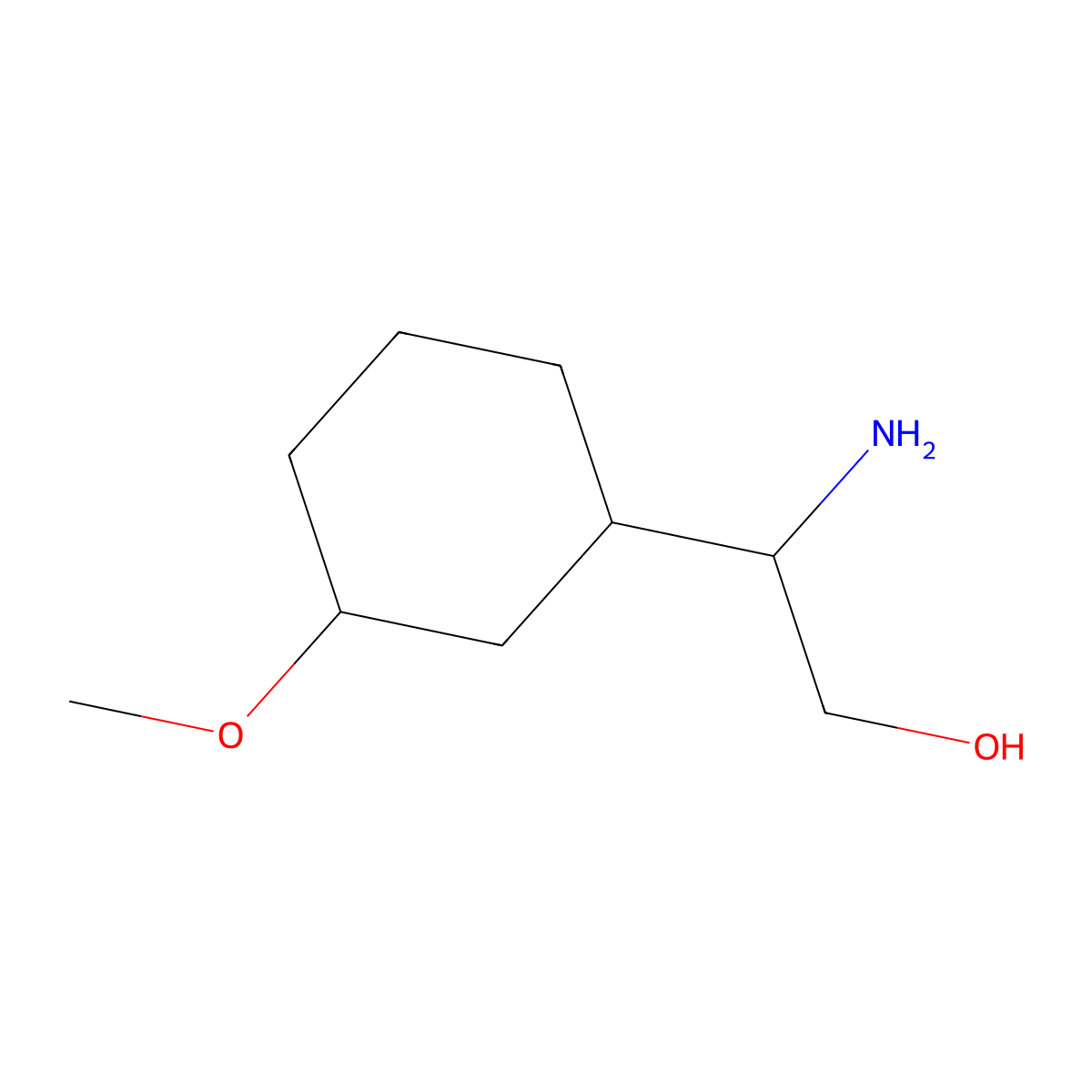2-Amino-2-(3-methoxycyclohexyl)ethan-1-ol molecular structure, CAS 1343627-87-1