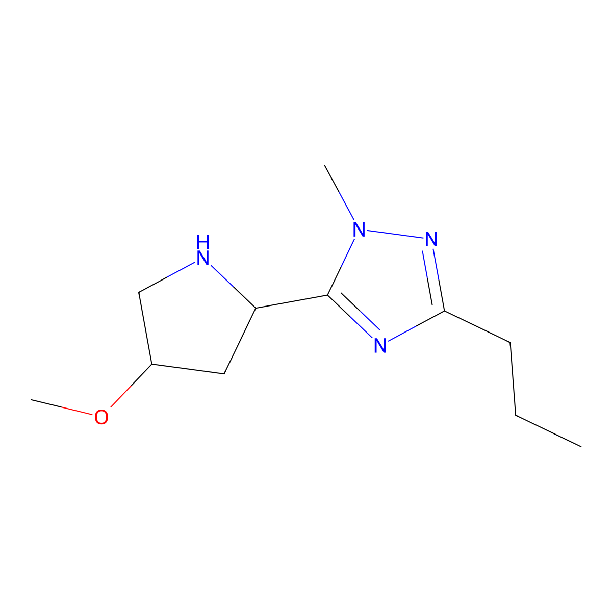 5-(4-Methoxypyrrolidin-2-yl)-1-methyl-3-propyl-1h-1,2,4-triazole molecular structure, CAS 1343627-98-4