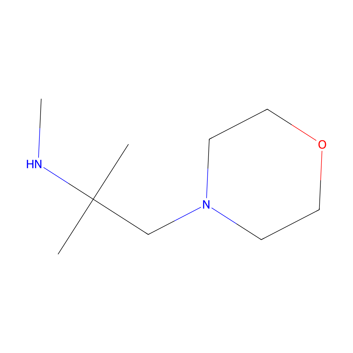 Methyl[2-methyl-1-(morpholin-4-yl)propan-2-yl]amine molecular structure, CAS 1343629-30-0