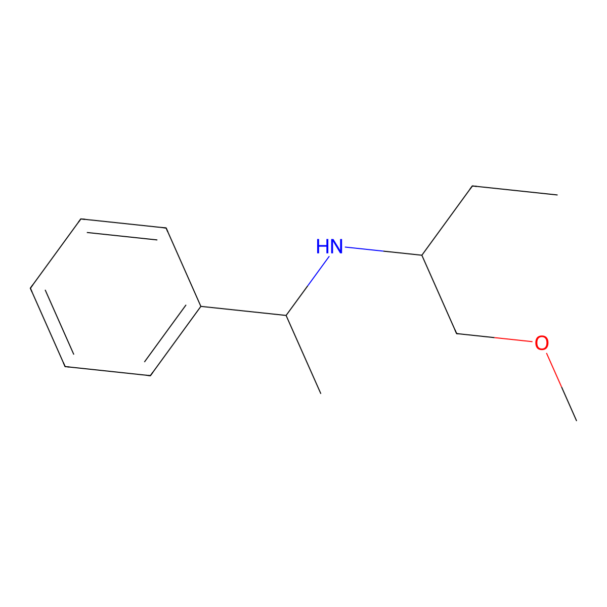 (1-Methoxybutan-2-yl)(1-phenylethyl)amine molecular structure, CAS 1343630-25-0