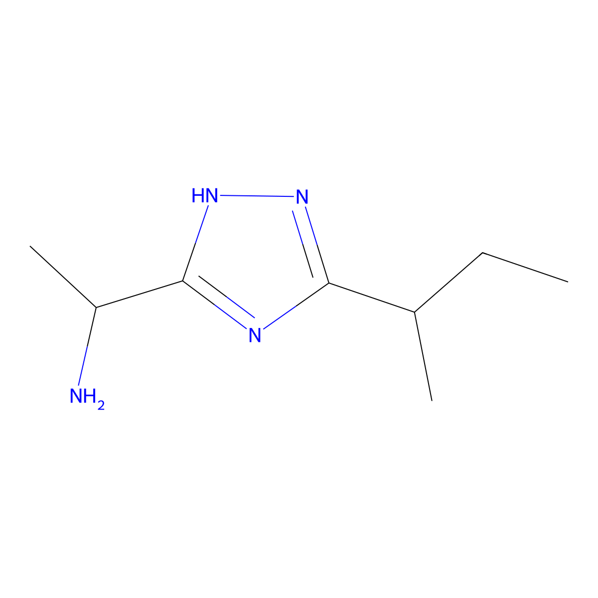 1-[5-(butan-2-yl)-4H-1,2,4-triazol-3-yl]ethan-1-amine molecular structure, CAS 1343630-75-0