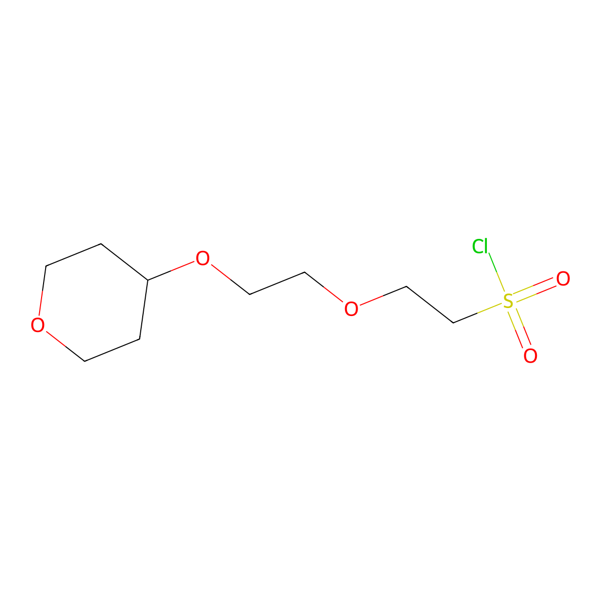 2-[2-(Oxan-4-yloxy)ethoxy]ethane-1-sulfonyl chloride molecular structure, CAS 1343631-98-0