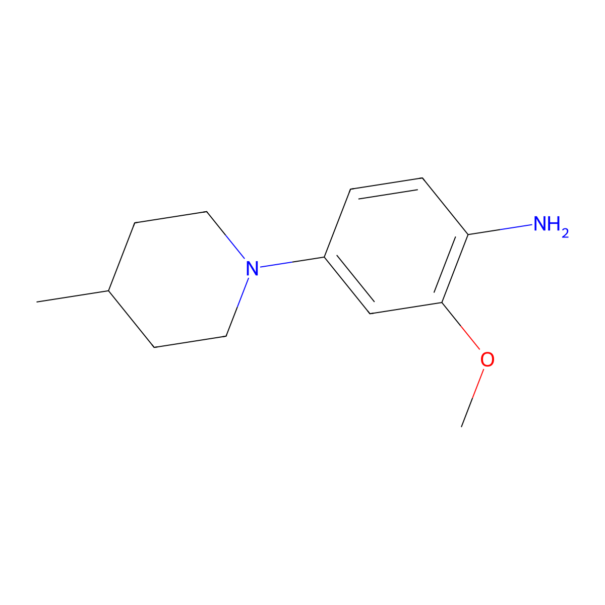 2-Methoxy-4-(4-methylpiperidin-1-yl)aniline molecular structure, CAS 1343635-28-8
