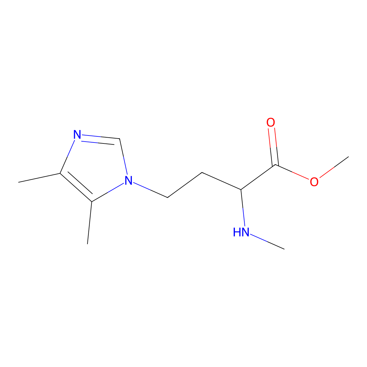 Methyl 4-(4,5-dimethyl-1h-imidazol-1-yl)-2-(methylamino)butanoate molecular structure, CAS 1343635-58-4