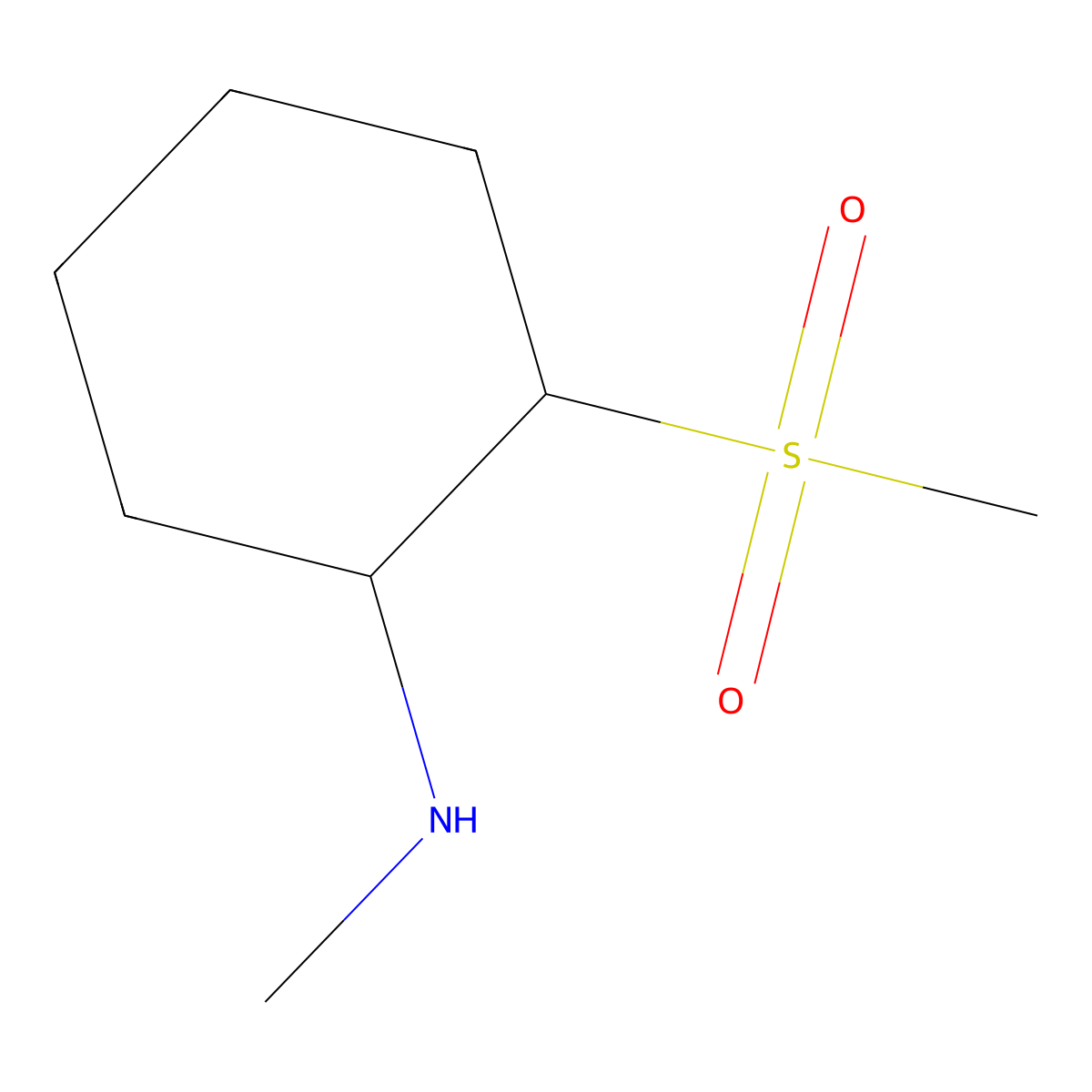 2-methanesulfonyl-N-methylcyclohexan-1-amine molecular structure, CAS 1343638-68-5
