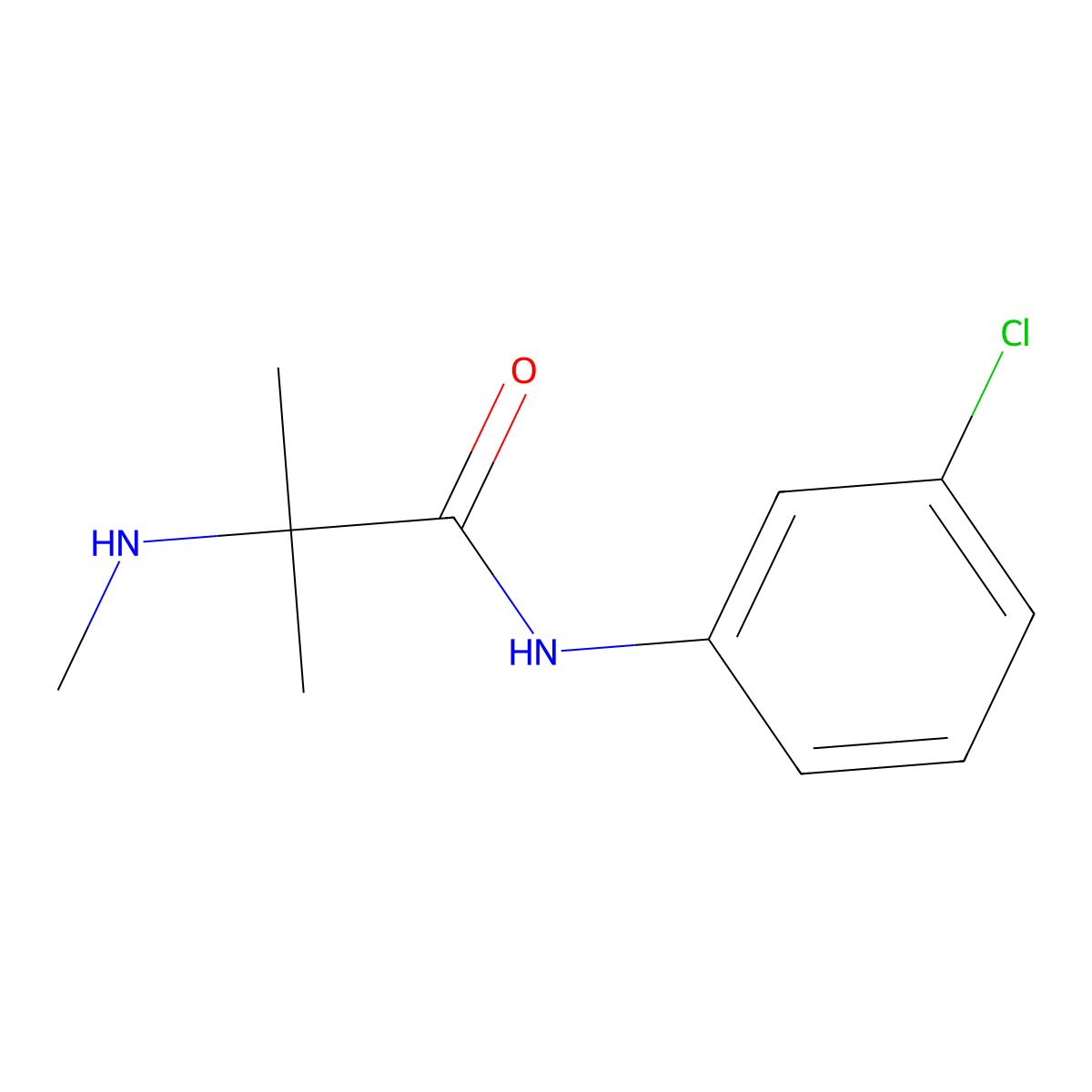 N-(3-chlorophenyl)-2-methyl-2-(methylamino)propanamide molecular structure, CAS 1343639-84-8