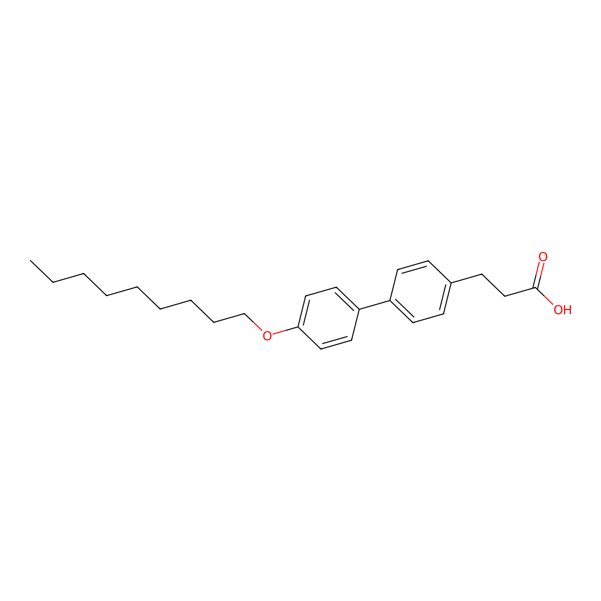 3-[4'-(Nonyloxy)[1,1'-biphenyl]-4-yl]propanoic acid molecular structure, CAS 134364-68-4