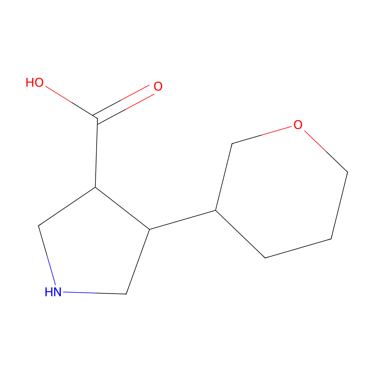 4-(Oxan-3-yl)pyrrolidine-3-carboxylic acid molecular structure, CAS 1343641-60-0