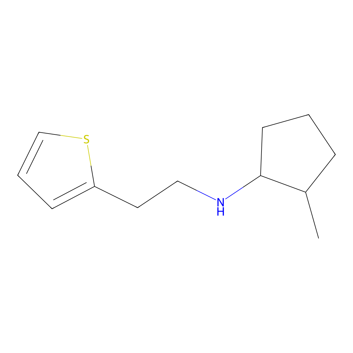 2-Methyl-N-[2-(thiophen-2-yl)ethyl]cyclopentan-1-amine molecular structure, CAS 1343642-24-9
