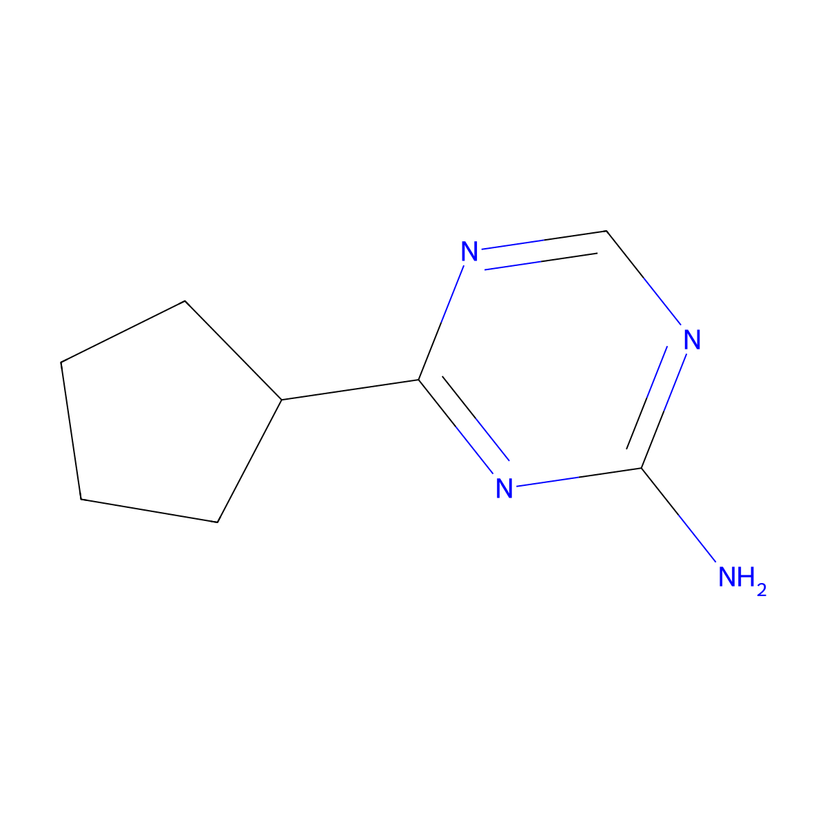 4-(Cyclopentyl)-1,3,5-triazin-2-amine molecular structure, CAS 1343643-72-0