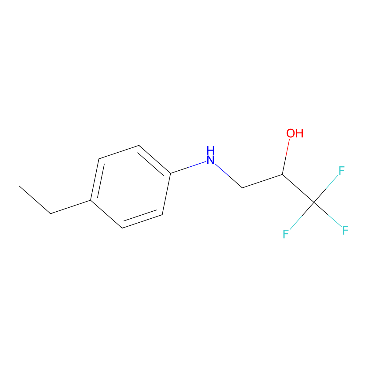 3-[(4-Ethylphenyl)amino]-1,1,1-trifluoropropan-2-ol molecular structure, CAS 1343644-03-0