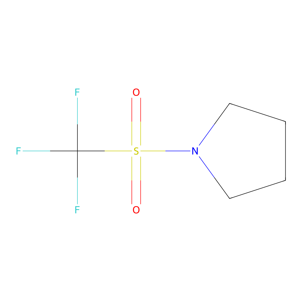 1-[(Trifluoromethyl)sulfonyl]pyrrolidine molecular structure, CAS 1343646-76-3