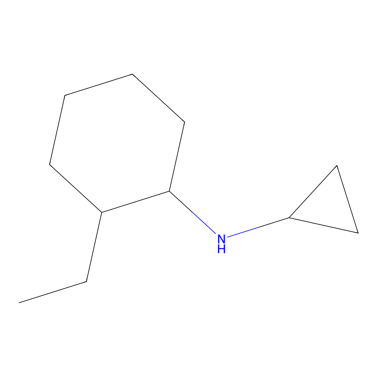 N-cyclopropyl-2-ethylcyclohexan-1-amine molecular structure, CAS 1343647-05-1