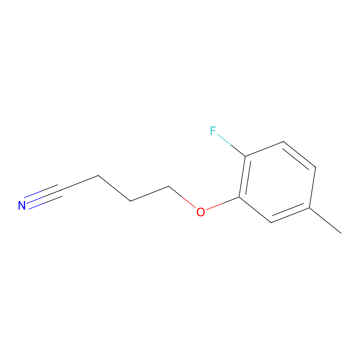 4-(2-Fluoro-5-methyl-phenoxy)butanenitrile molecular structure, CAS 1343649-15-9