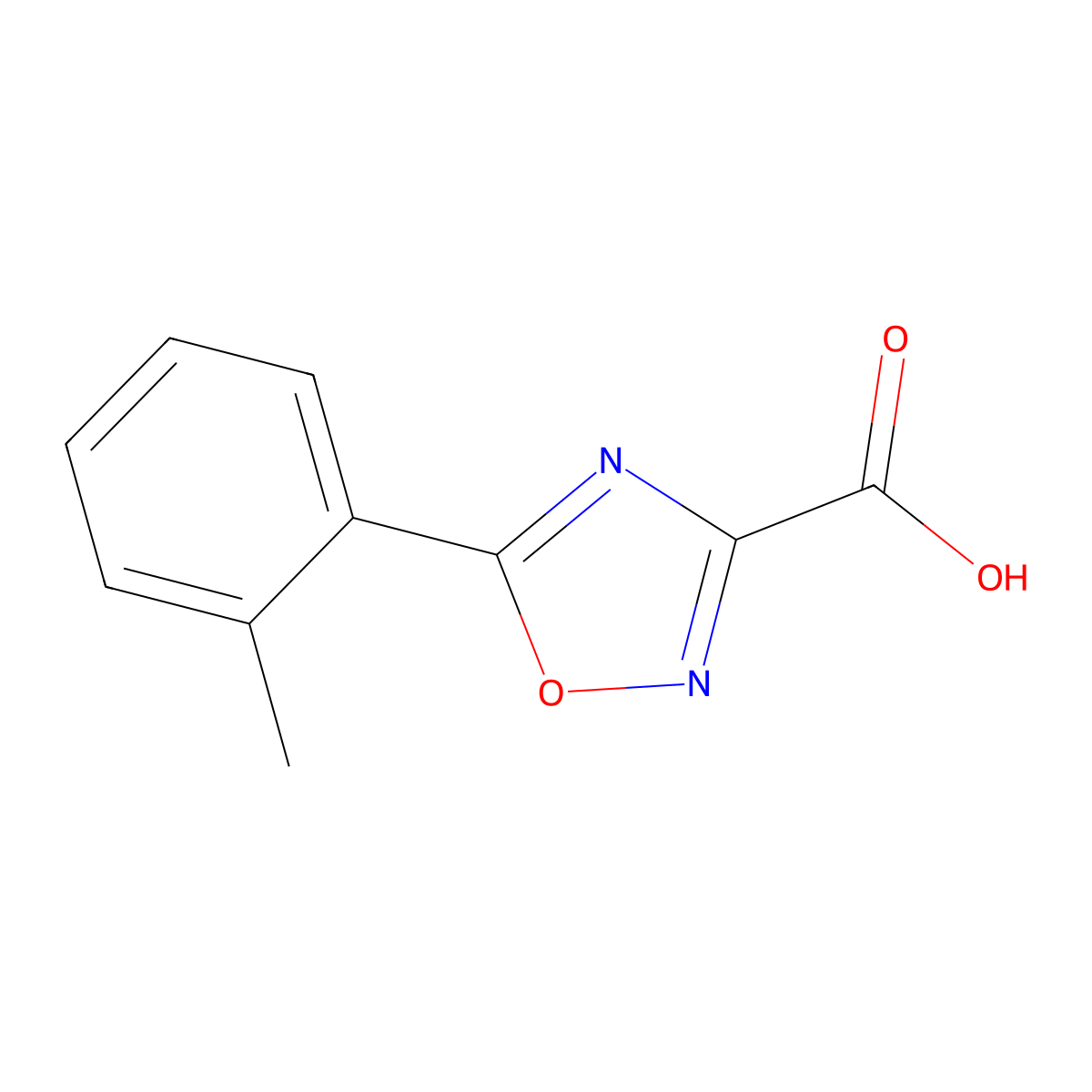 5-(2-Methylphenyl)-1,2,4-oxadiazole-3-carboxylic acid molecular structure, CAS 1343650-14-5