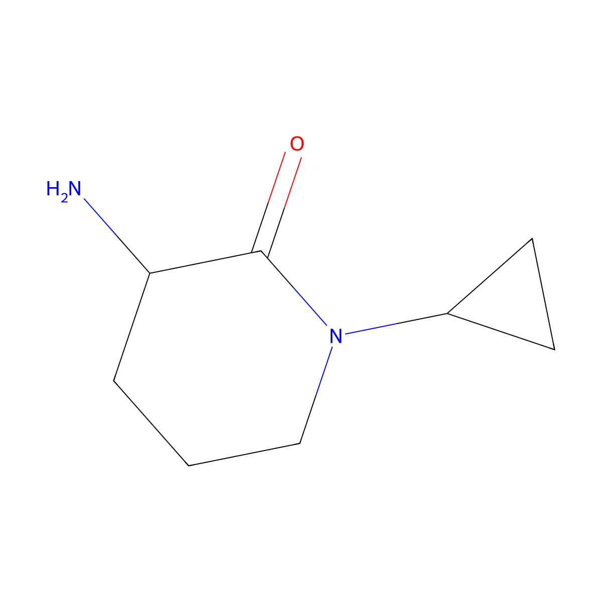 3-Amino-1-cyclopropylpiperidin-2-one molecular structure, CAS 1343652-40-3