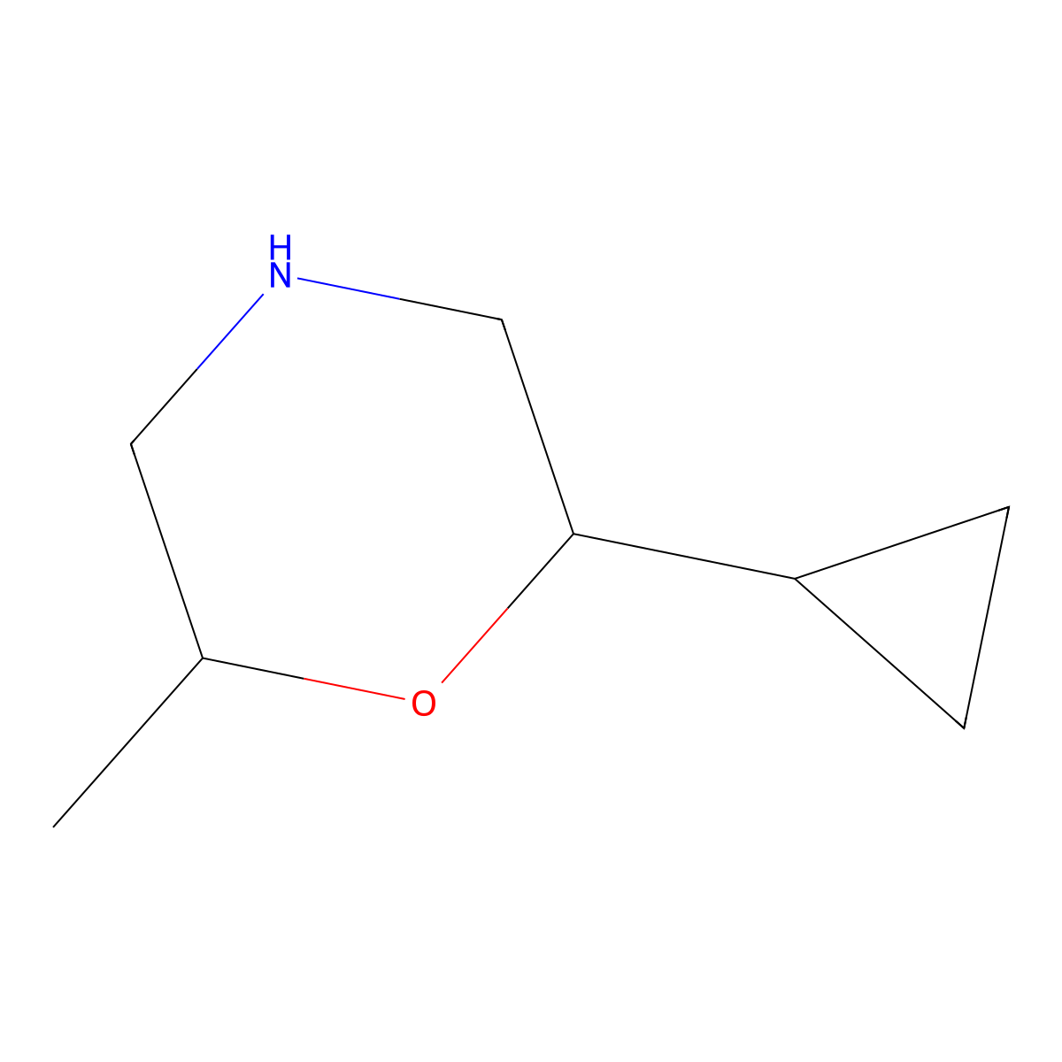 2-Cyclopropyl-6-methylmorpholine molecular structure, CAS 1343652-74-3