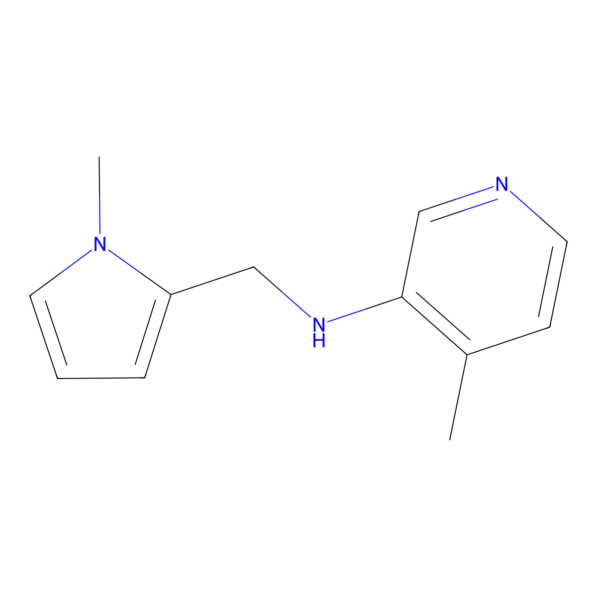 4-Methyl-N-[(1-methyl-1H-pyrrol-2-yl)methyl]pyridin-3-amine molecular structure, CAS 1343653-93-9