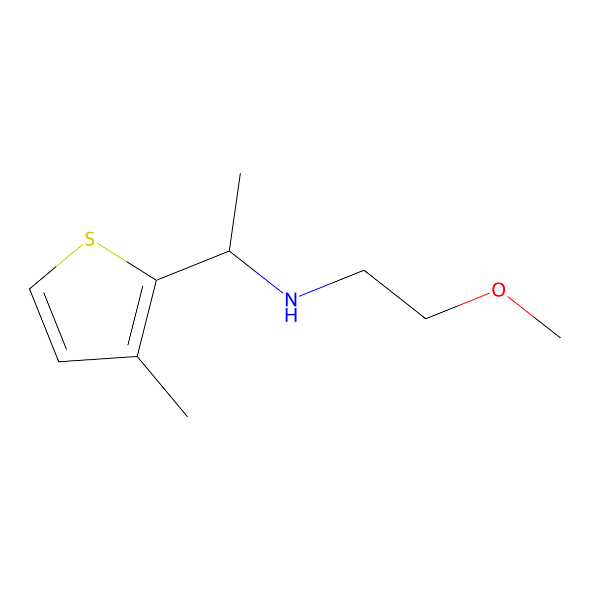 (2-Methoxyethyl)[1-(3-methylthiophen-2-yl)ethyl]amine molecular structure, CAS 1343656-26-7