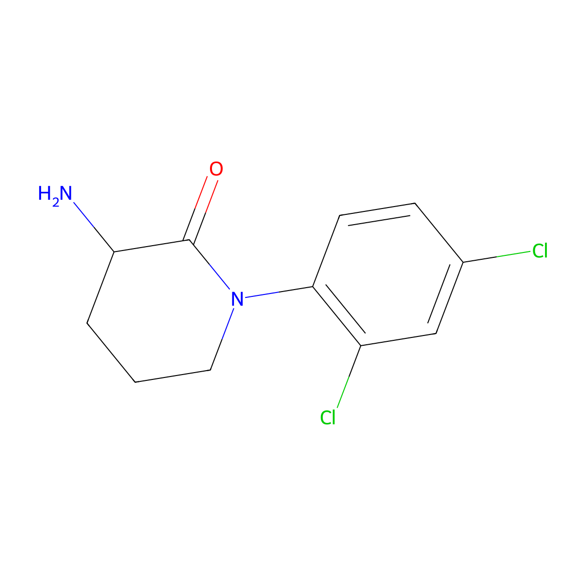 3-Amino-1-(2,4-dichlorophenyl)piperidin-2-one molecular structure, CAS 1343656-29-0