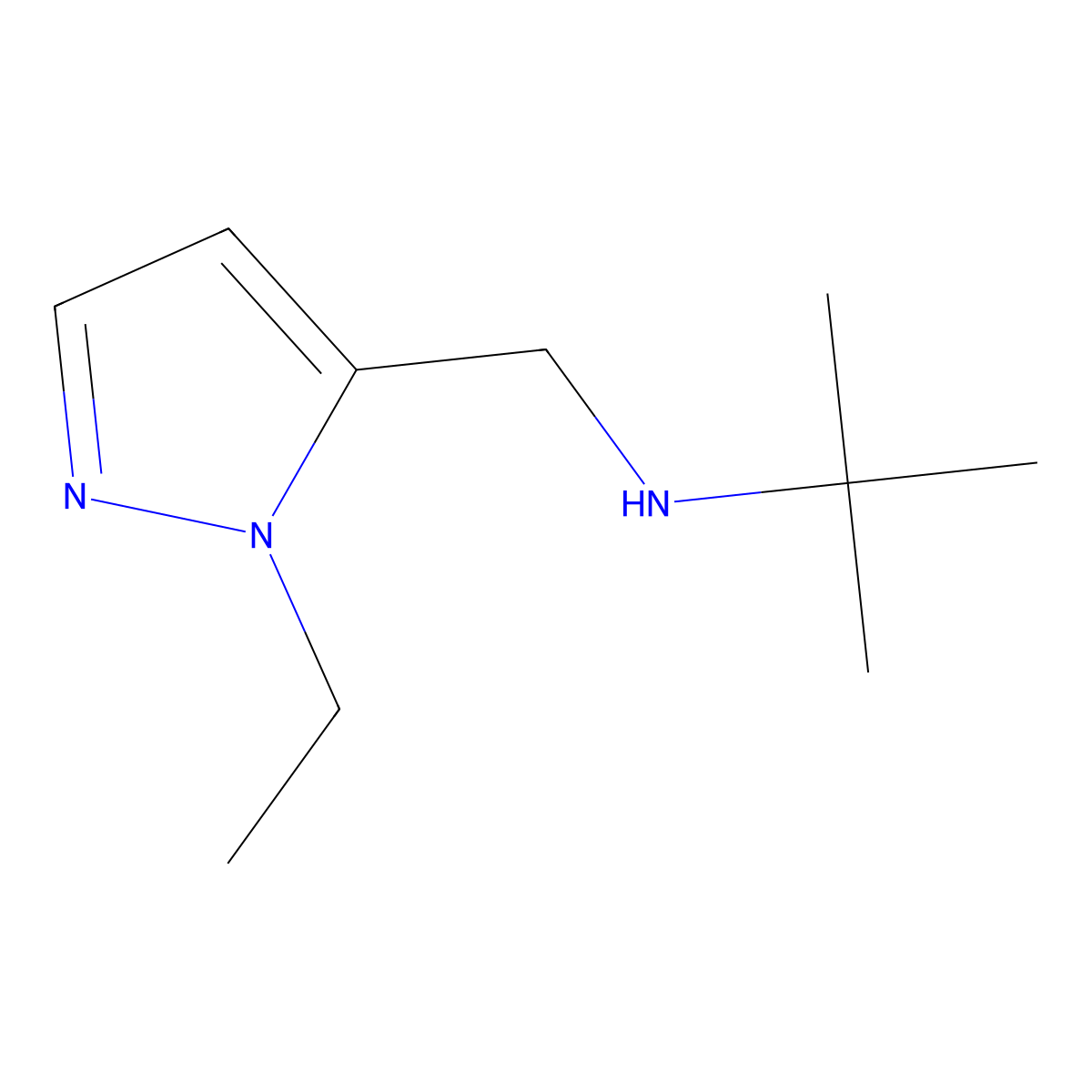 tert-Butyl[(1-ethyl-1H-pyrazol-5-yl)methyl]amine molecular structure, CAS 1343657-88-4
