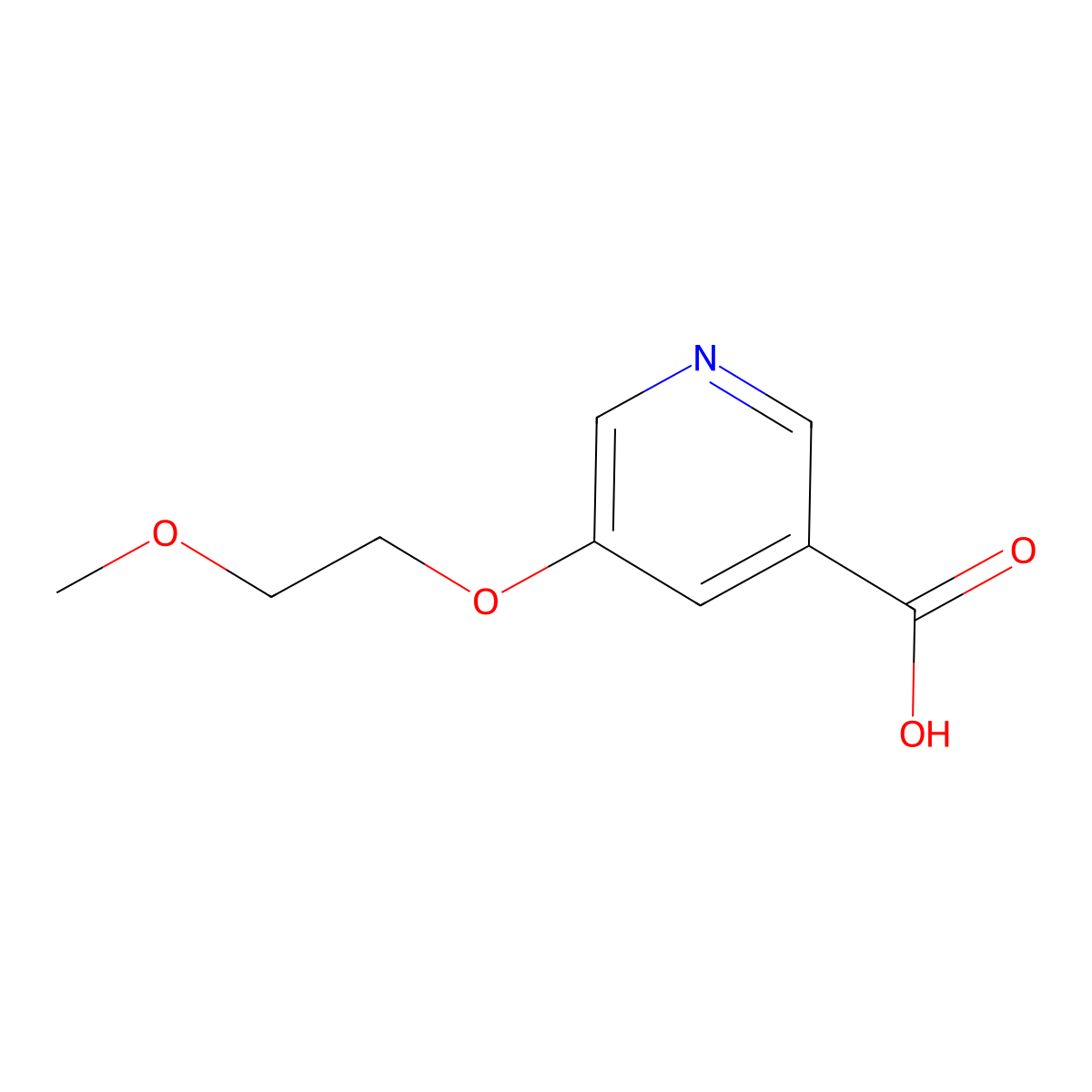 5-(2-Methoxyethoxy)pyridine-3-carboxylic acid molecular structure, CAS 1343658-77-4