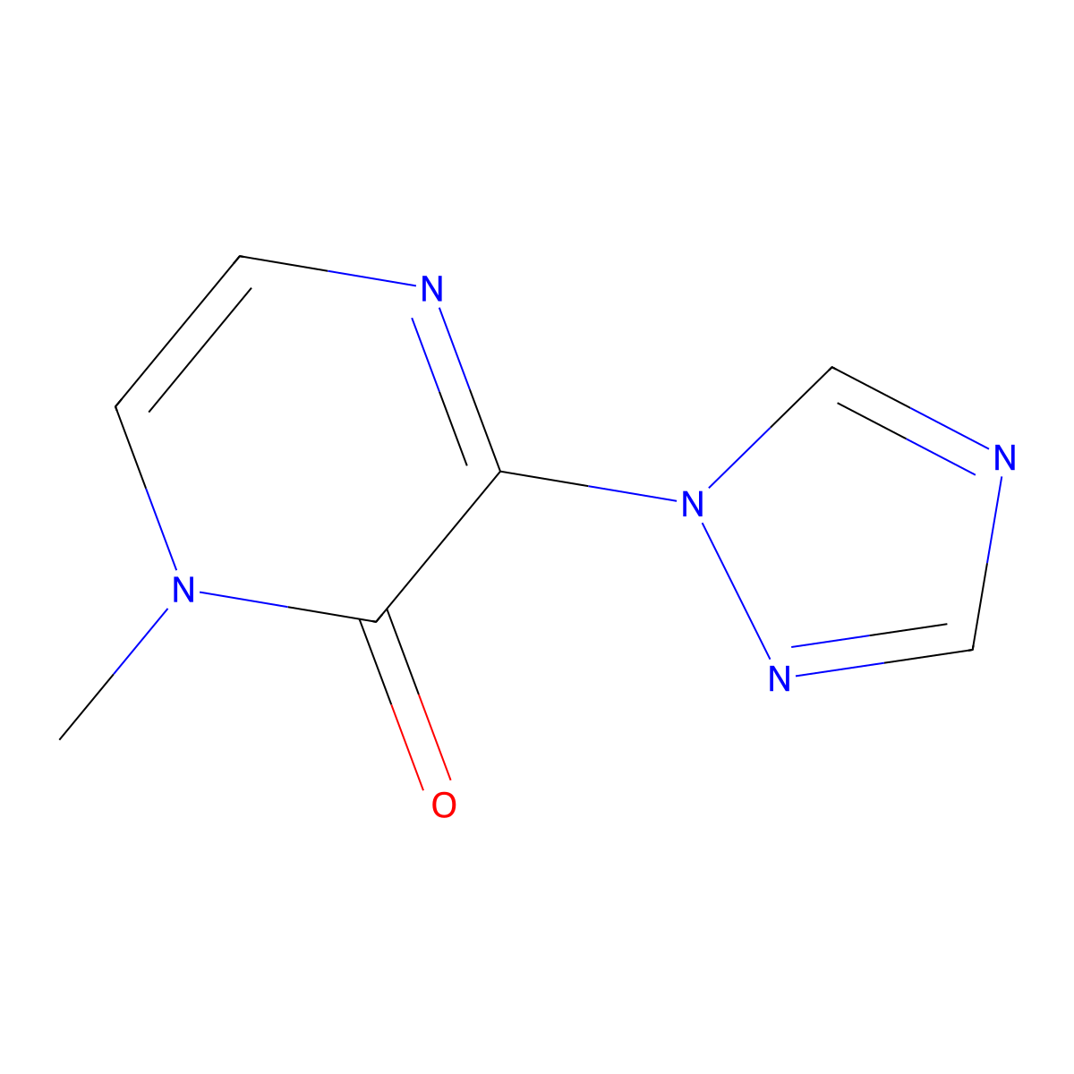 1-methyl-3-(1H-1,2,4-triazol-1-yl)-1,2-dihydropyrazin-2-one molecular structure, CAS 1343658-80-9