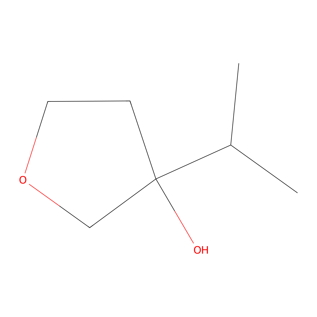 3-Isopropyltetrahydrofuran-3-OL molecular structure, CAS 1343659-80-2