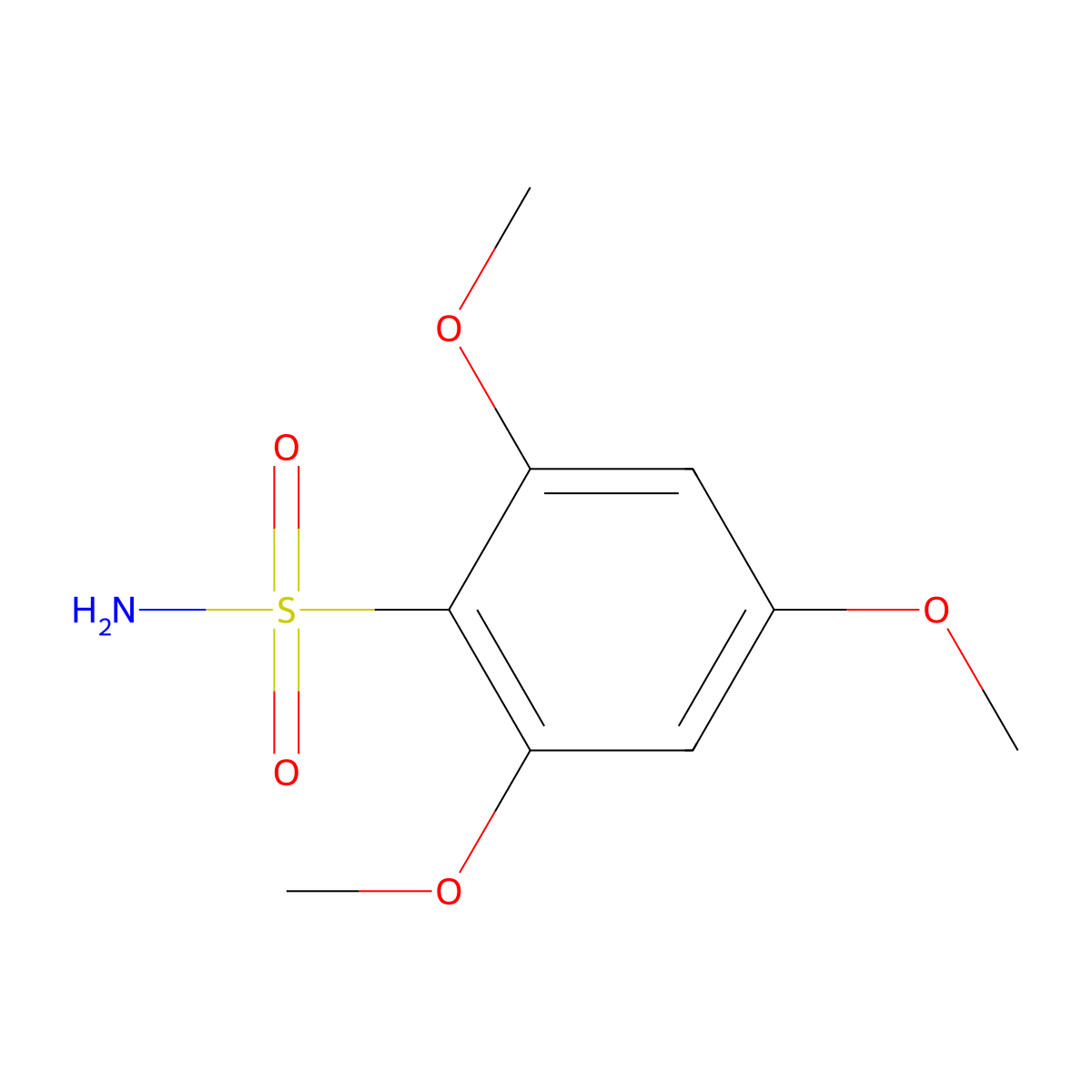 2,4,6-Trimethoxybenzene-1-sulfonamide molecular structure, CAS 1343659-96-0