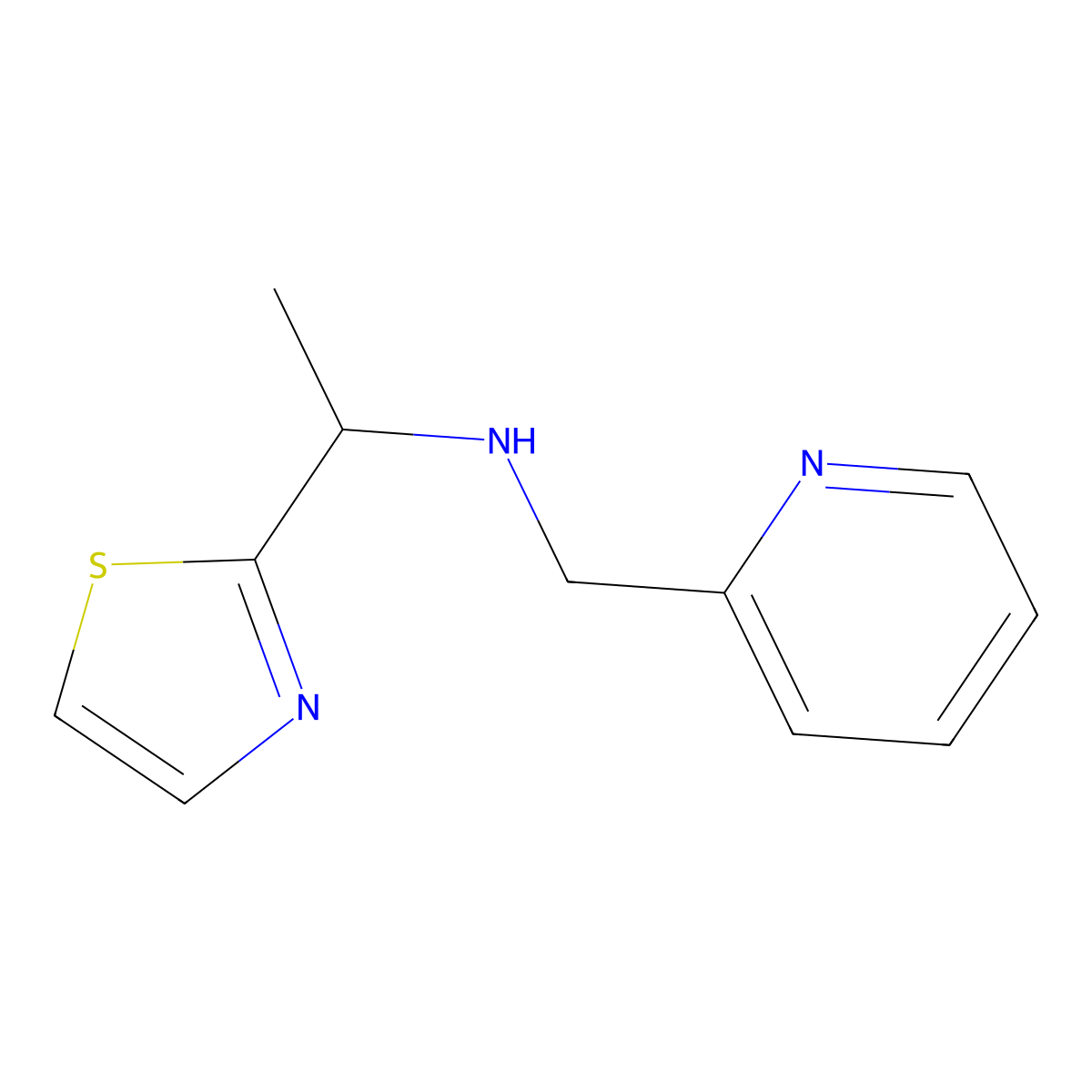 [(Pyridin-2-yl)methyl][1-(1,3-thiazol-2-yl)ethyl]amine molecular structure, CAS 1343661-60-8