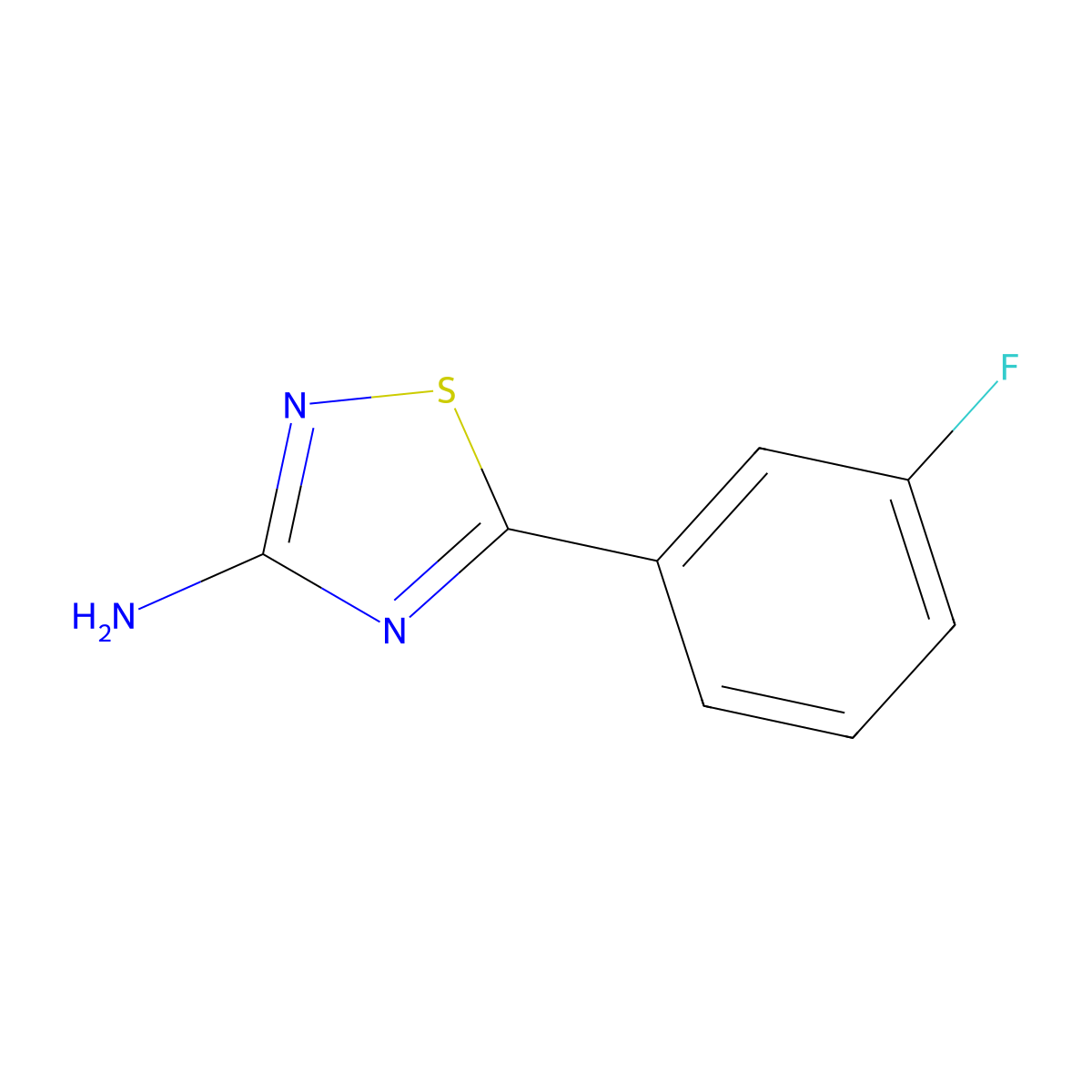 5-(3-Fluorophenyl)-1,2,4-thiadiazol-3-amine molecular structure, CAS 1343663-22-8