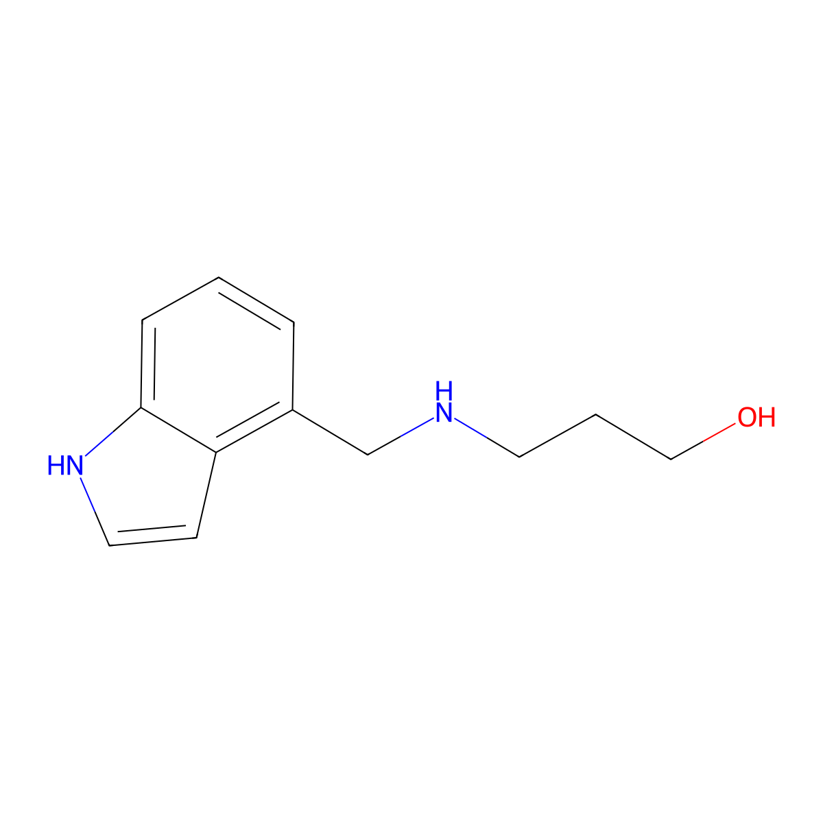 3-{[(1H-indol-4-yl)methyl]amino}propan-1-ol molecular structure, CAS 1343663-79-5